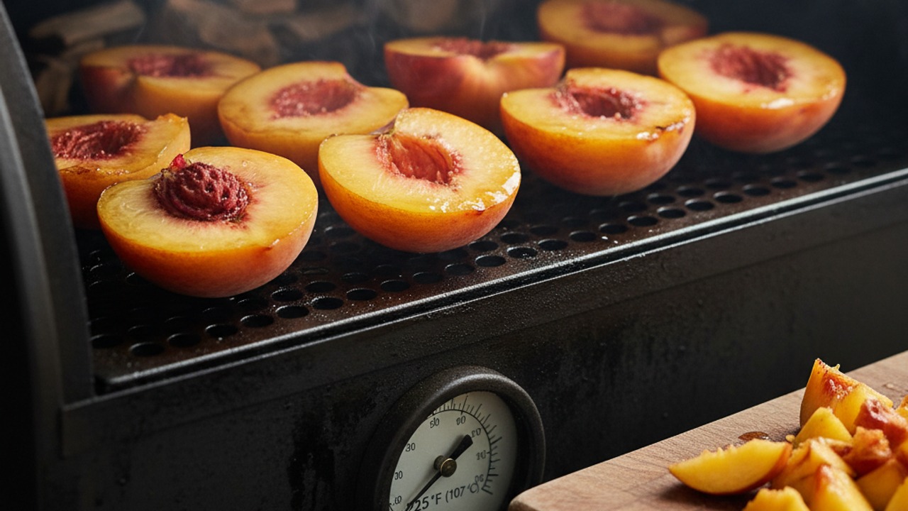 Prep and smoke the peaches