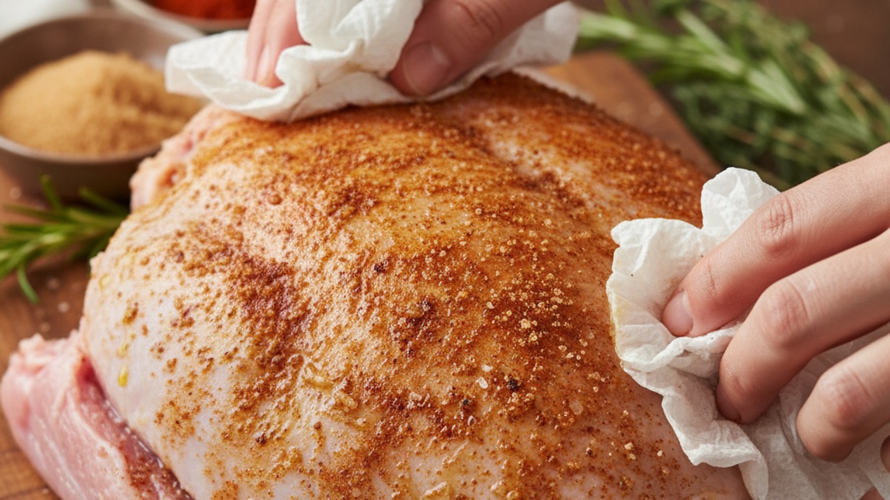 Prep the turkey and rub