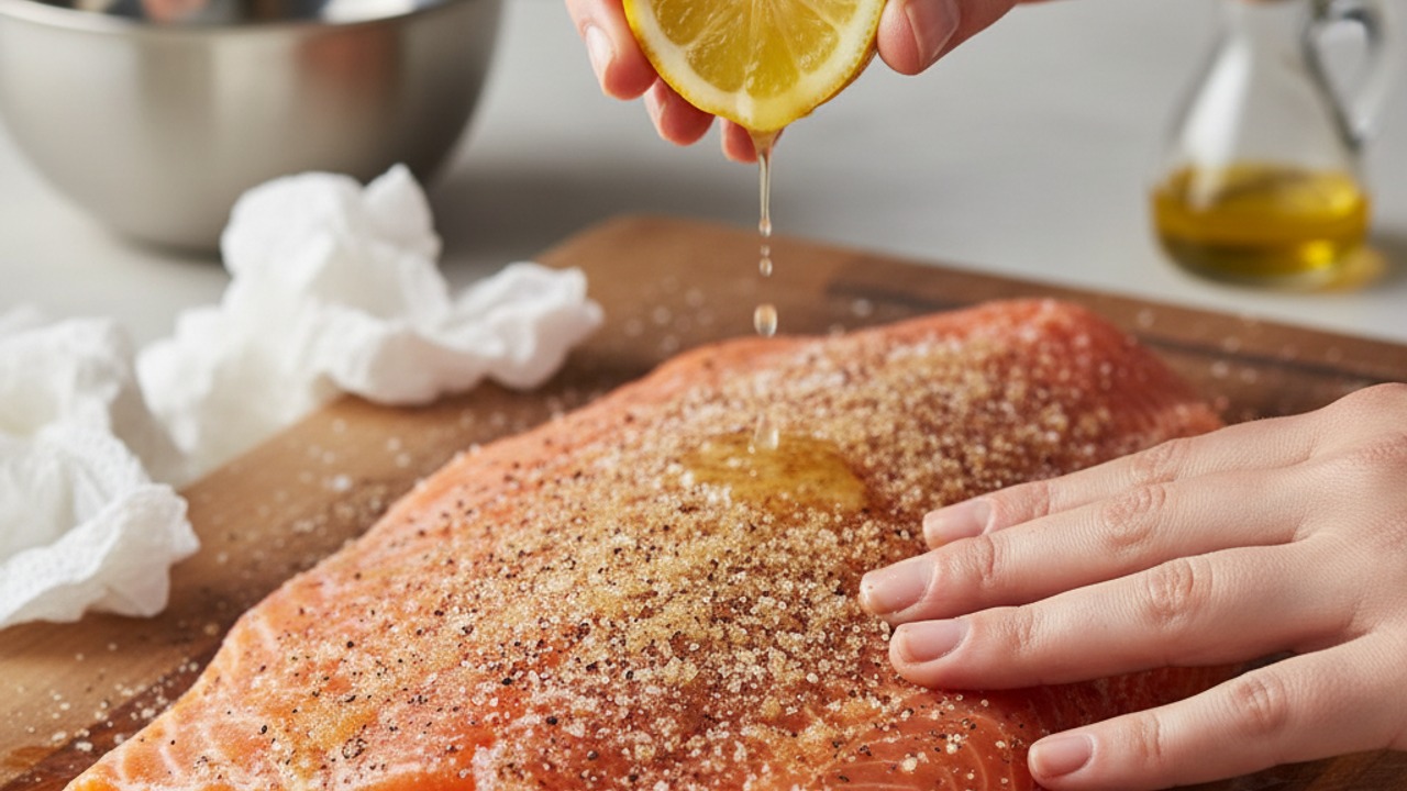 Season the salmon