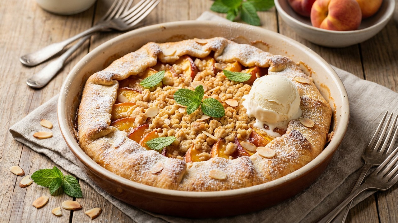 Peach Galette Almond Crumble