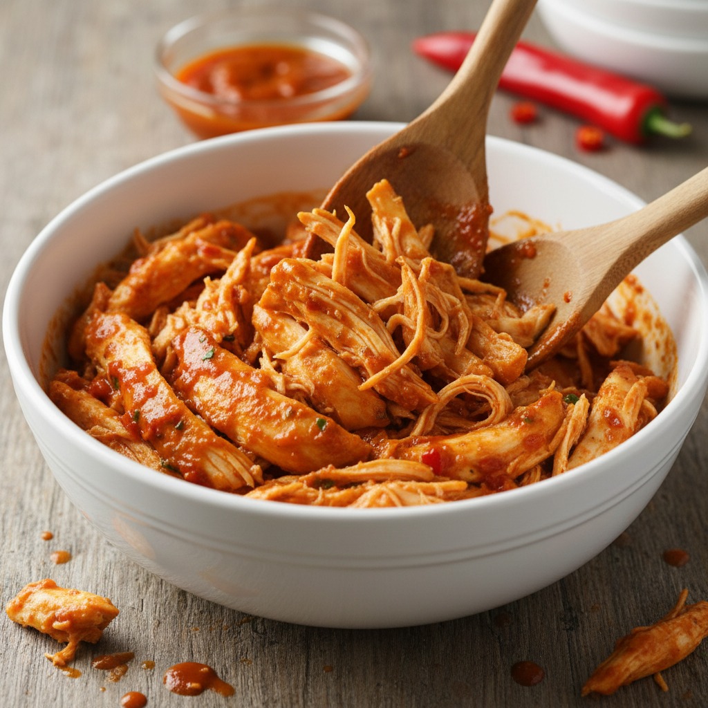 Coat the chicken in buffalo sauce