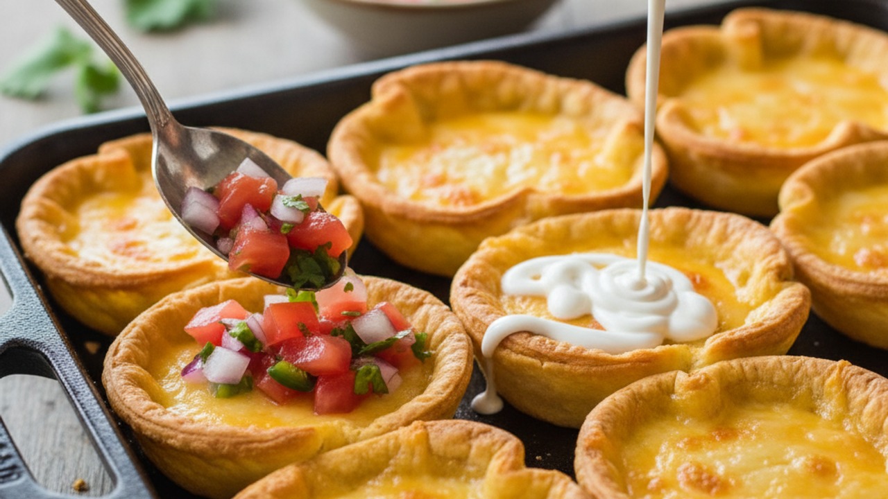 Top and finish the mini tacos