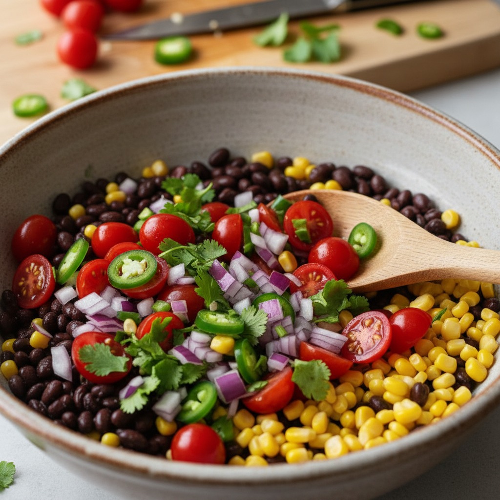 Prep the fresh vegetables and herbs