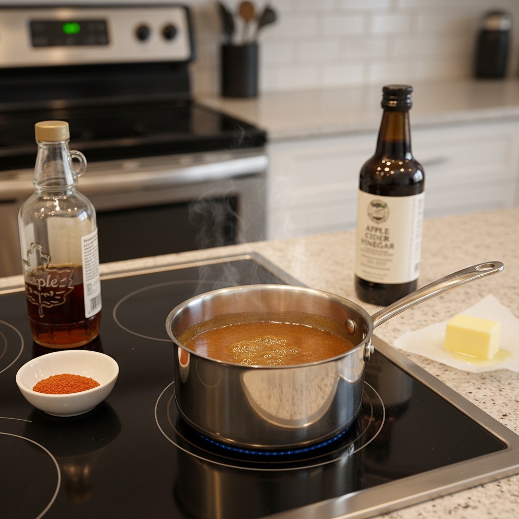 Make the maple–chipotle glaze