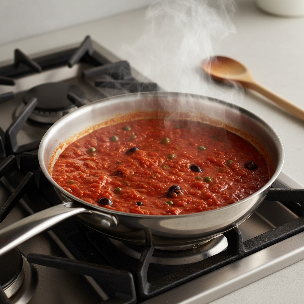 Simmer until slightly thickened