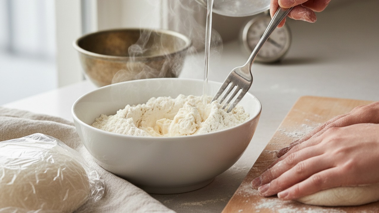 Make the hot-water dough and rest