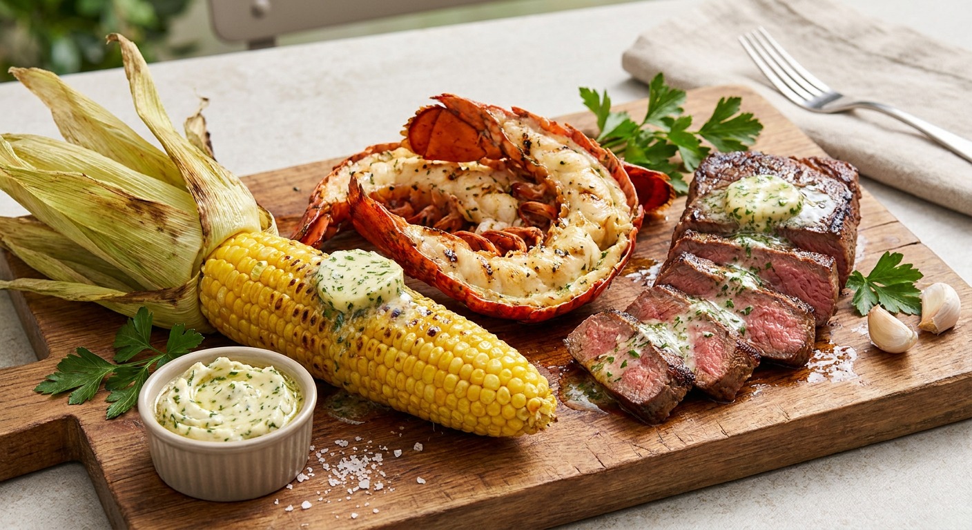 Compound Buttery Garlic Butter with Kinder's Organic Buttery Garlic Salt for Corn and Lobster