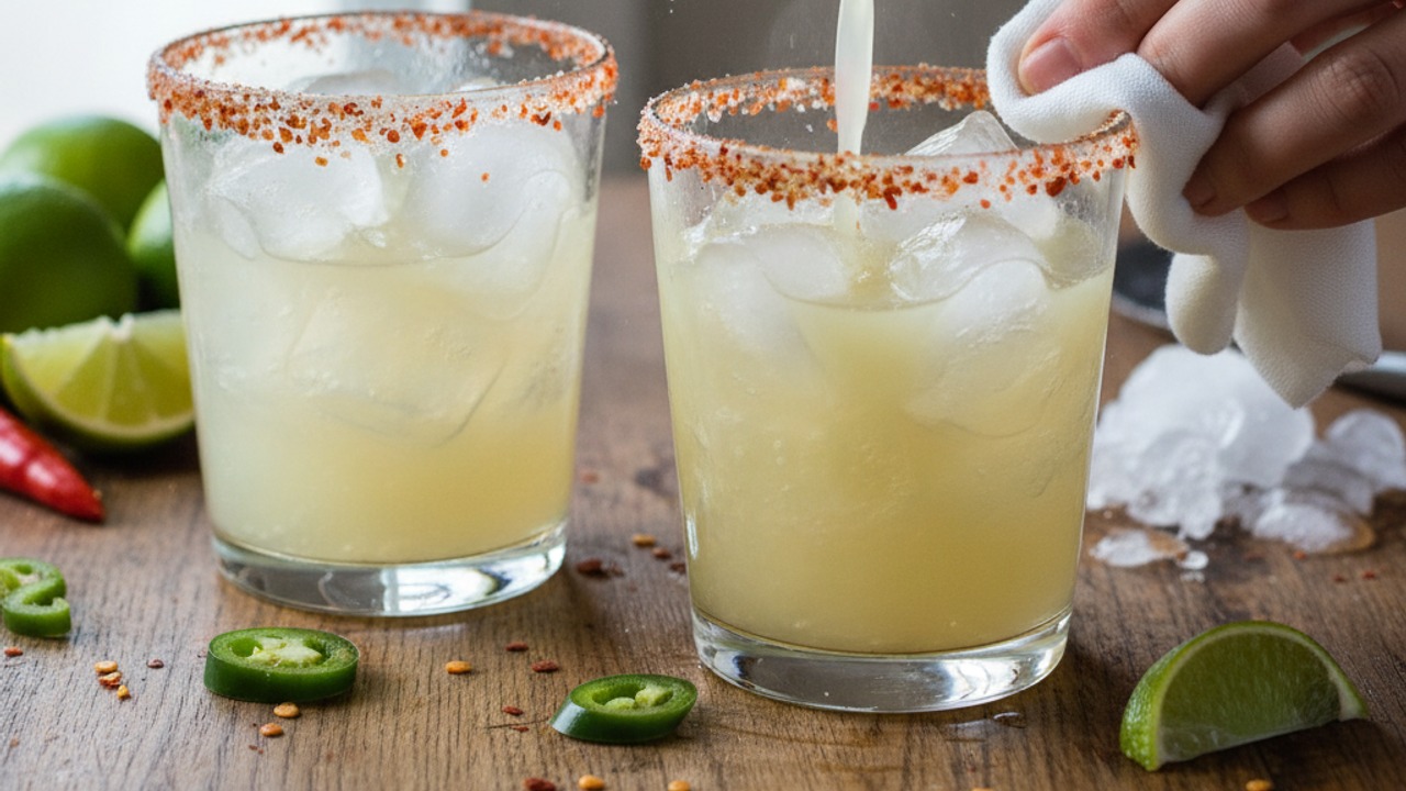 Prepare serving glass and pour