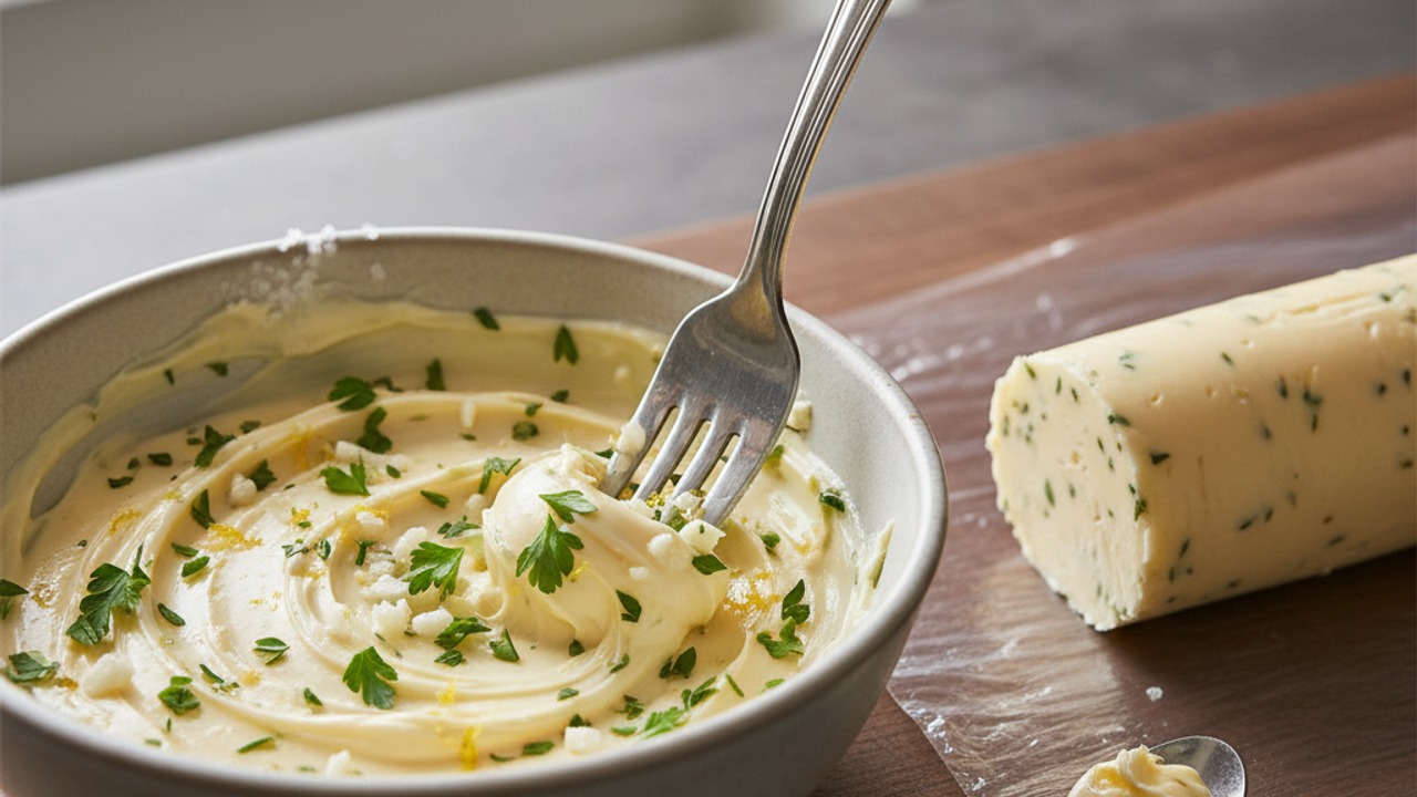 Make the garlic-herb compound butter