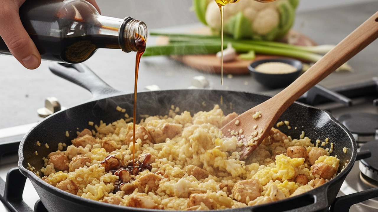 Fry the cauliflower and combine