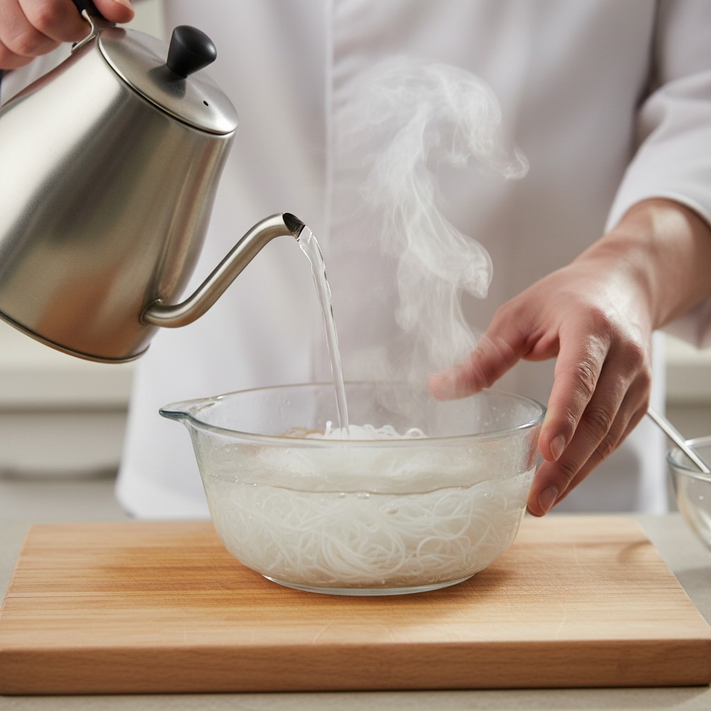 Prepare the rice vermicelli