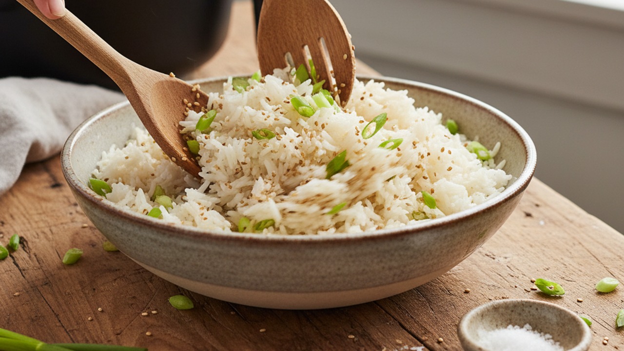 Prepare the sesame rice