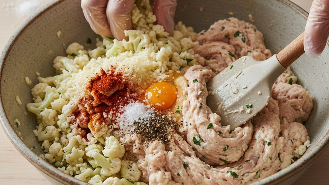 Mix chicken and flavorings