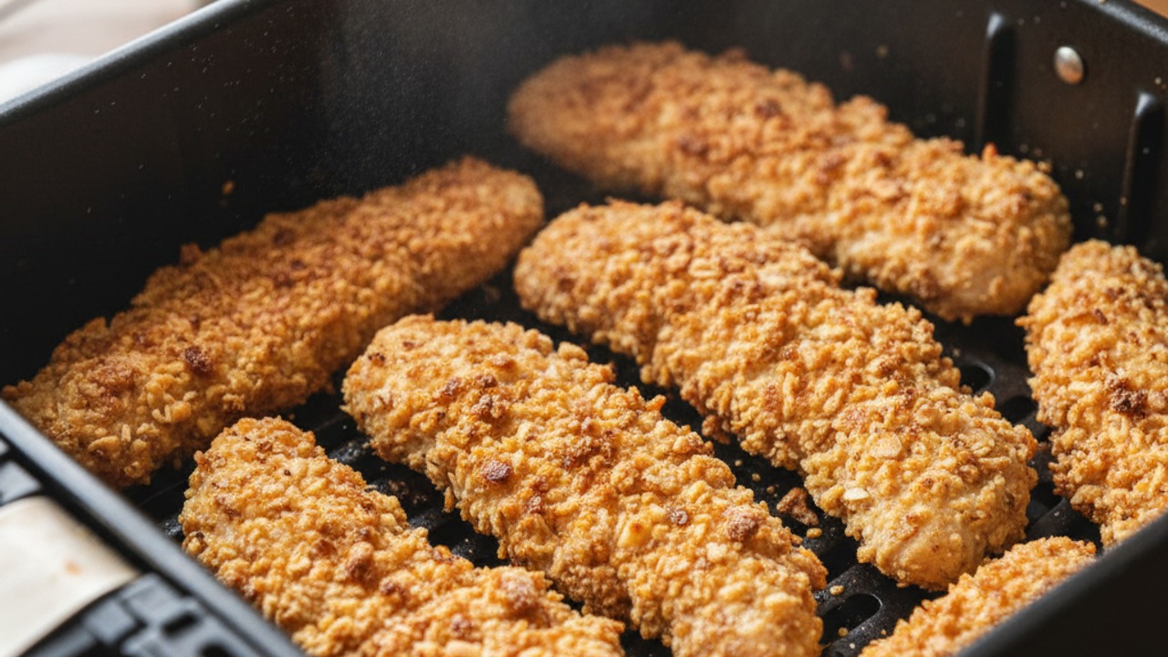 Air fry until golden and cooked through