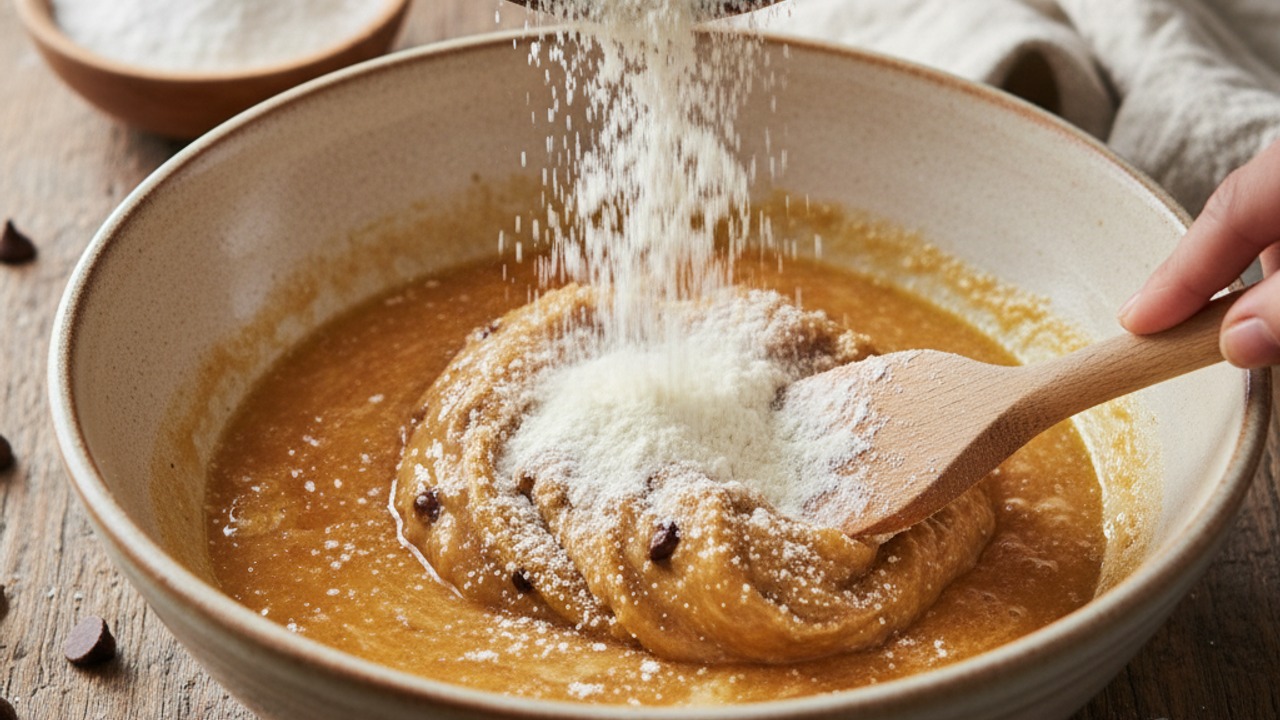 Combine dry ingredients and add to wet