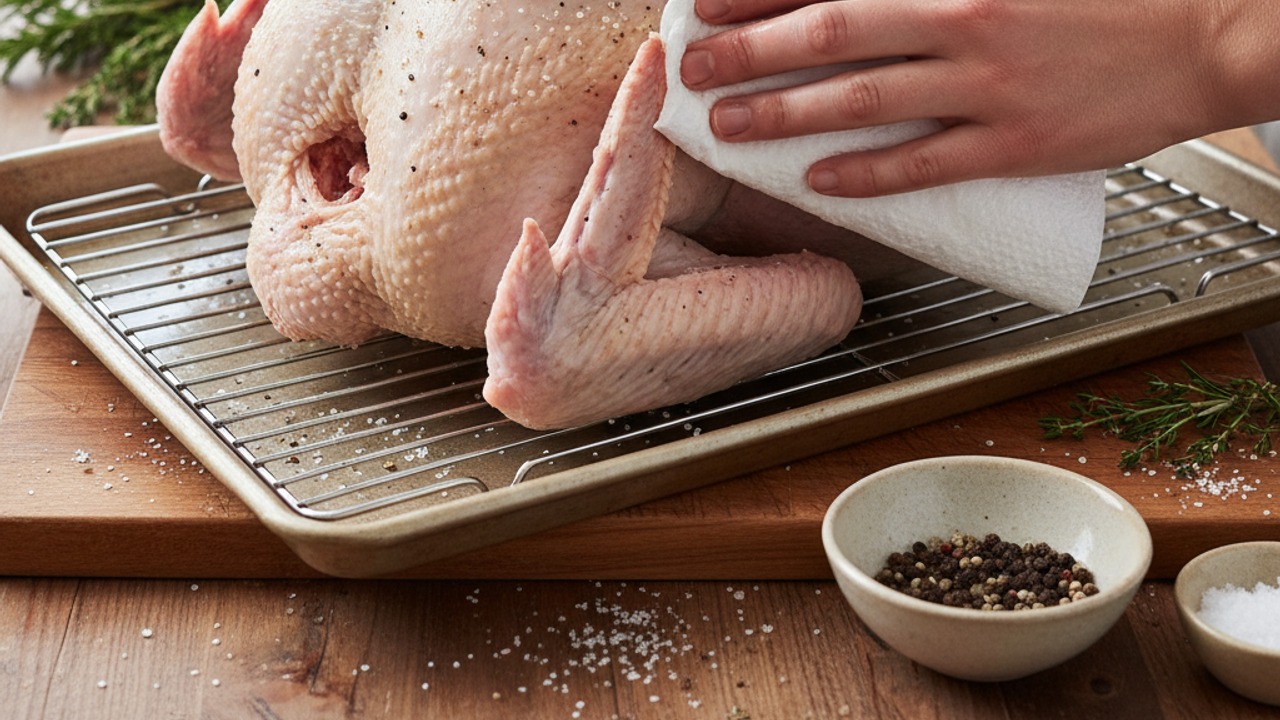 Prep and dry-brine the turkey