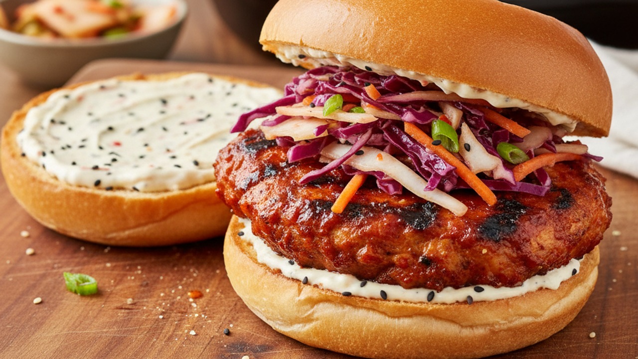 Toast buns and assemble the burgers