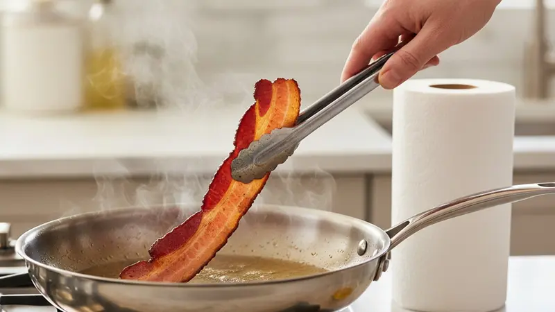 Cook and crumble the bacon