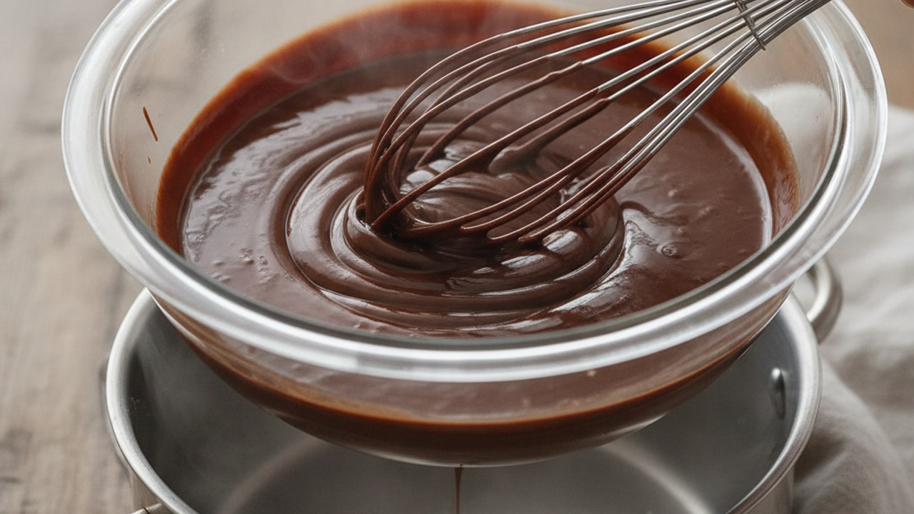 Melt semisweet chocolate