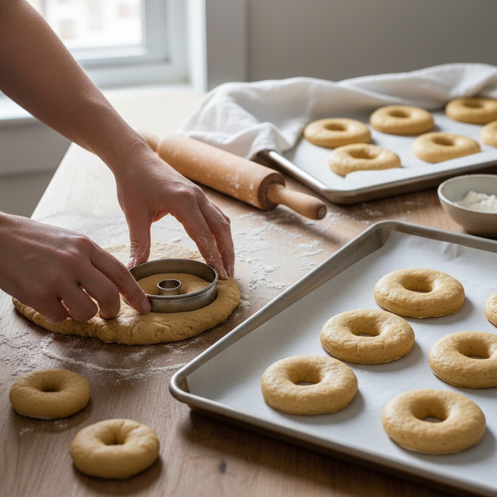 Shape the donuts