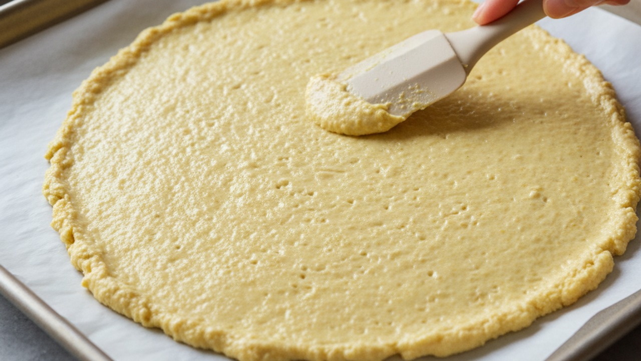Spread and par-bake the crust