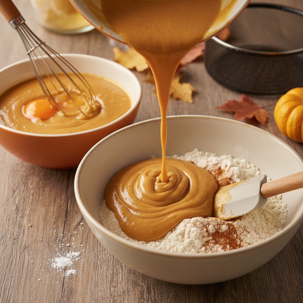 Combine wet ingredients and make batter