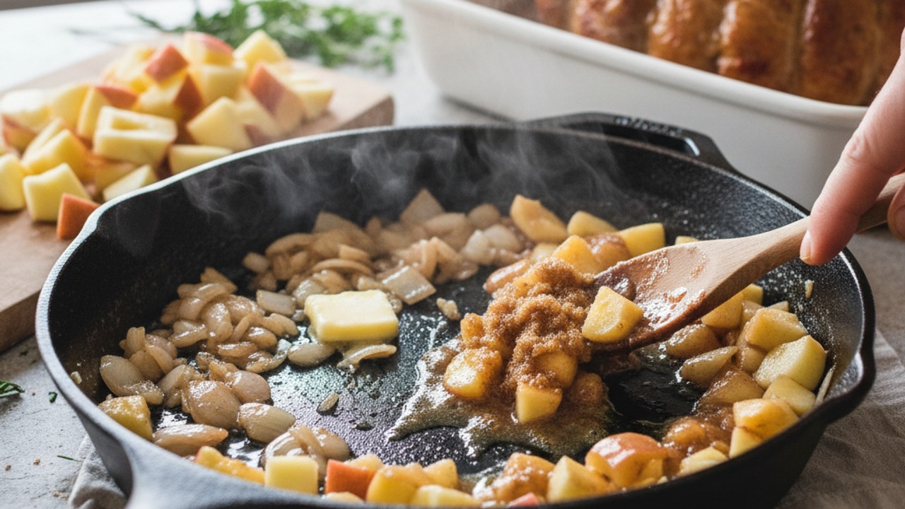 Cook the apple chutney