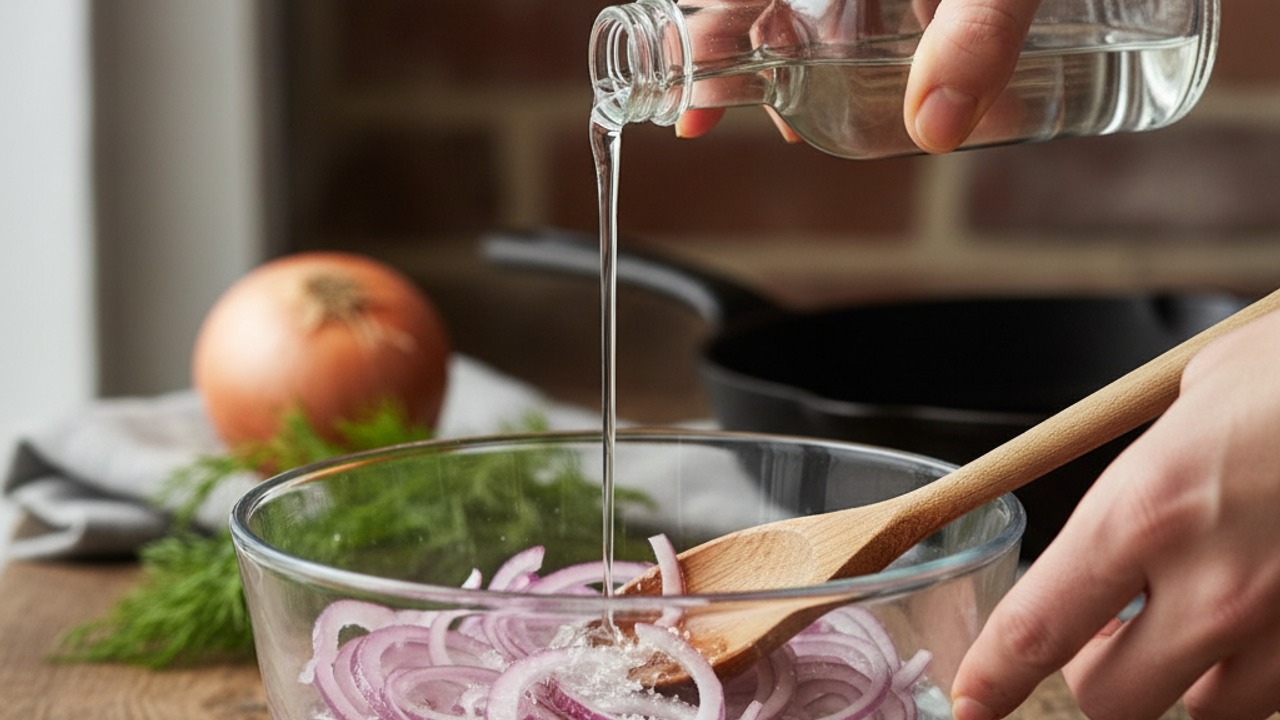 Quick-pickle the red onion