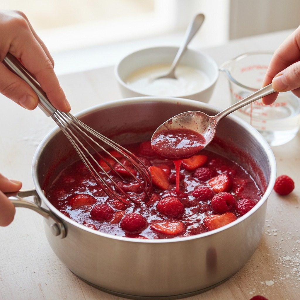 Thicken the topping
