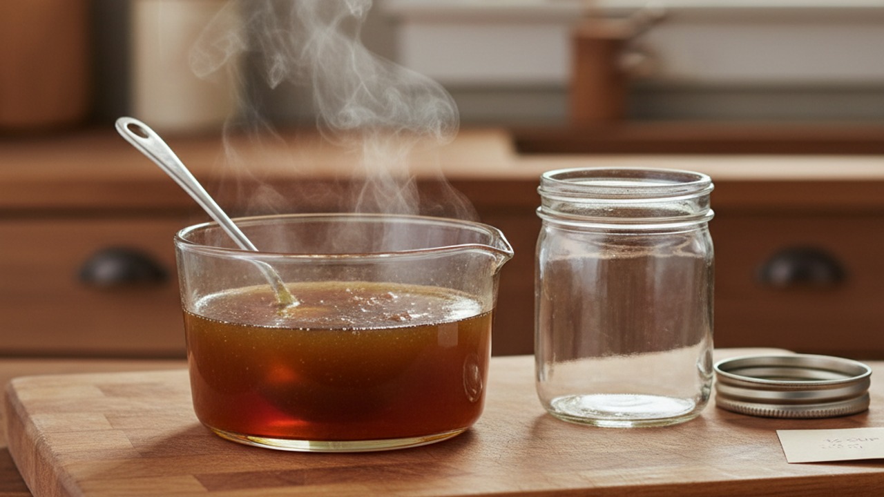 Cool and store the syrup