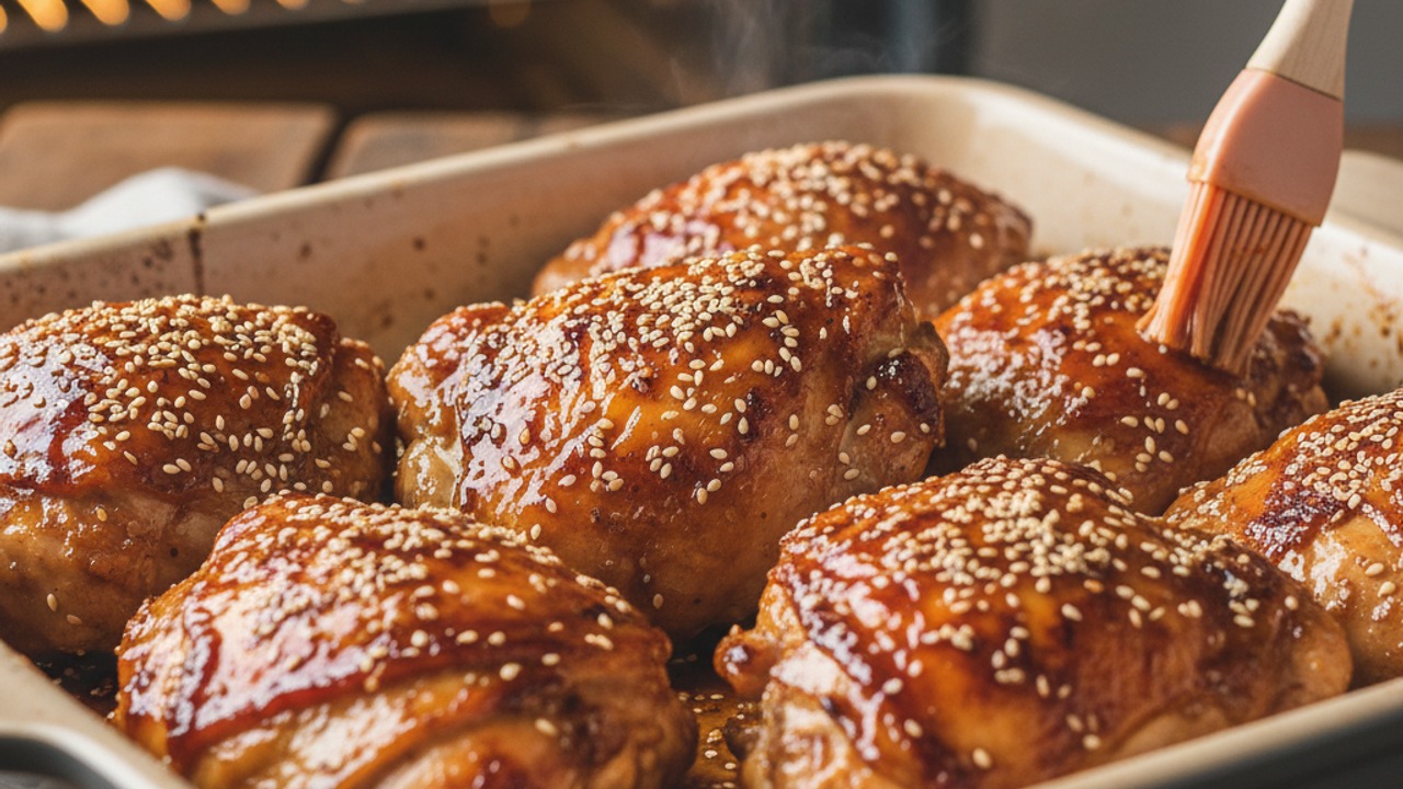 Glaze and finish baking