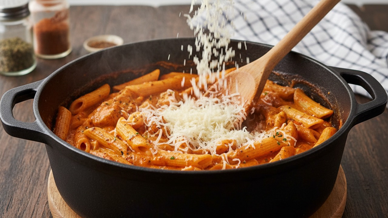 Add Parmesan and finish the sauce