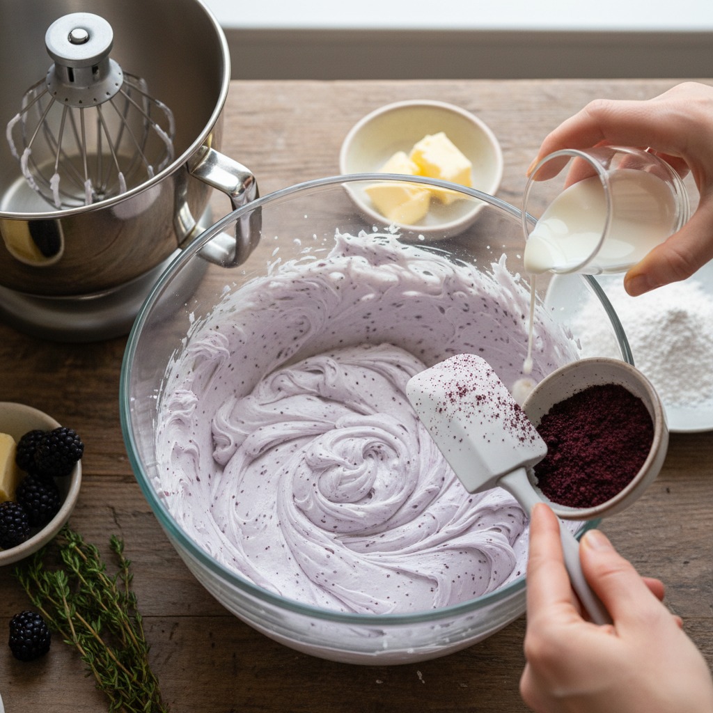 Prepare the blackberry buttercream