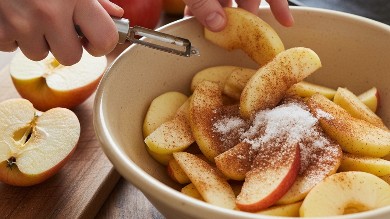 Prep and season the apples