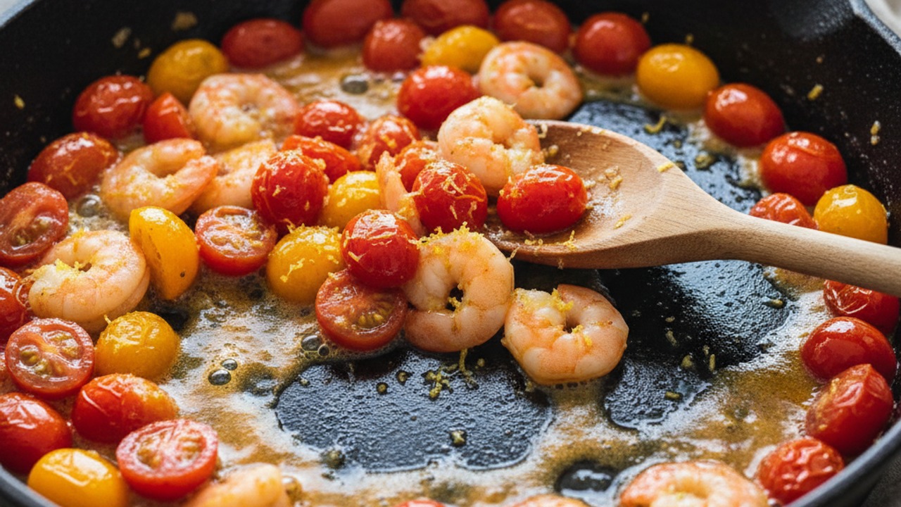 Make the tomato-lemon sauce