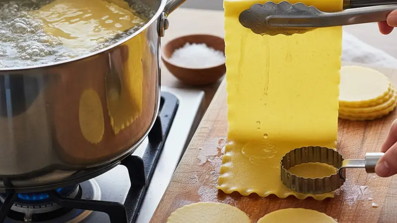 Boil and trim the noodles