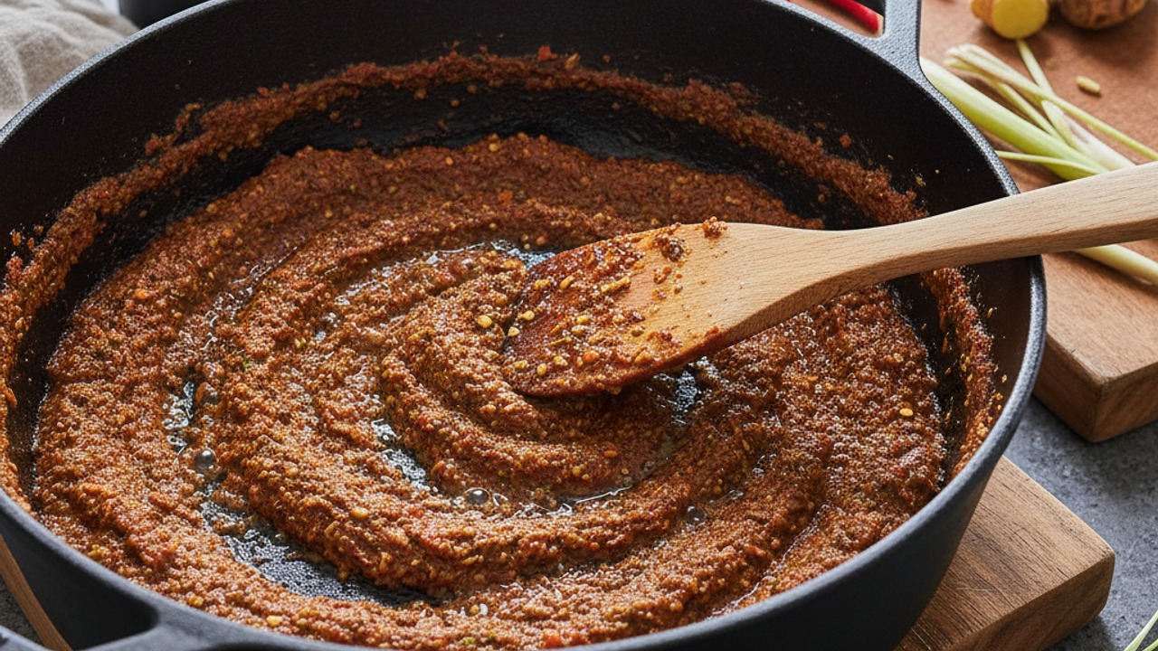 Make and sweat the spice paste