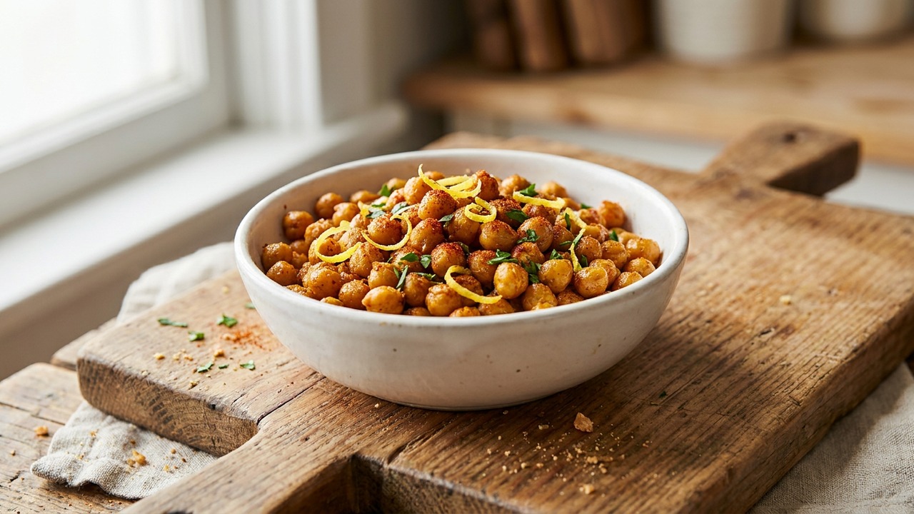 Savory Roasted Crunchy Chickpeas