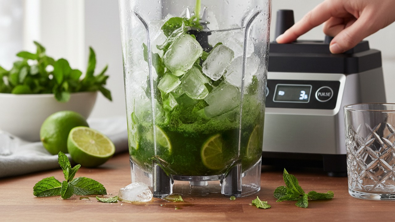 Build and blend the slushy in the Ninja