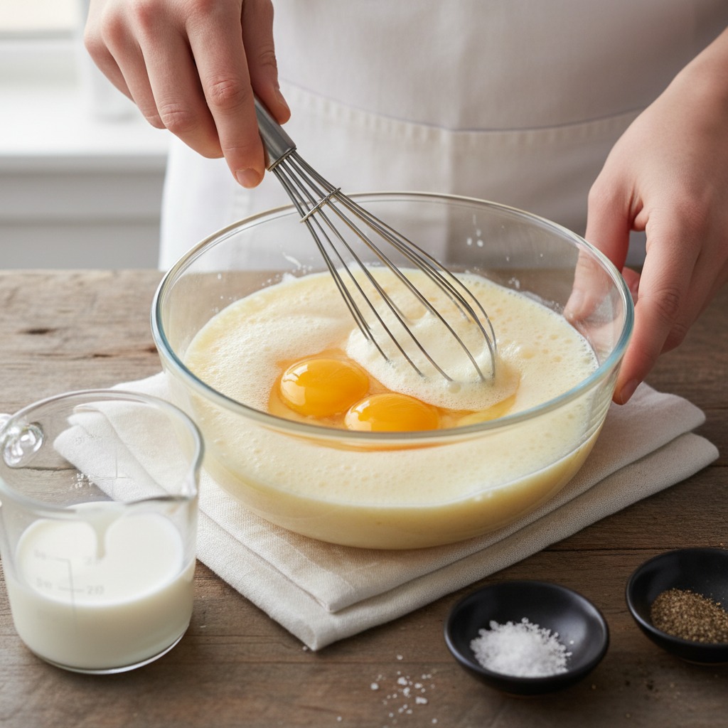 Whisk the eggs