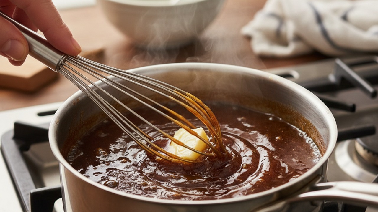 Prepare the glaze (boil reserved marinade)