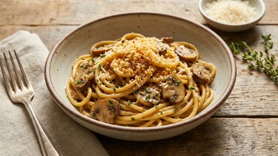 Mushroom Garlic Butter Pasta