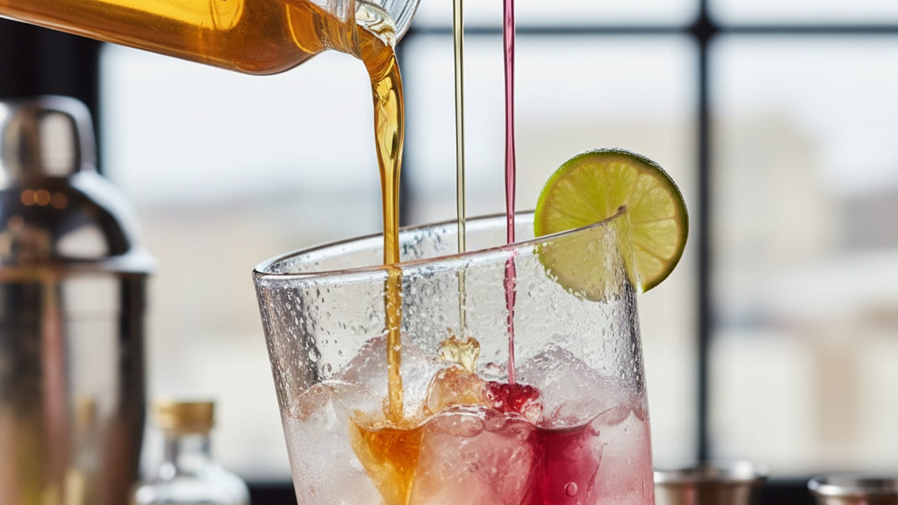 Combine cocktail ingredients