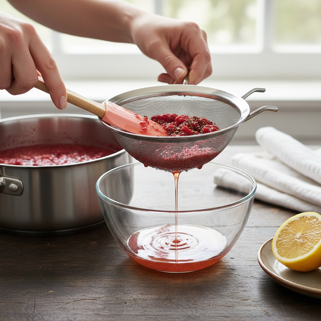 Strain and cool the syrup; add lemon