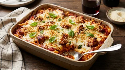 Chicken Parmesan Pasta Bake