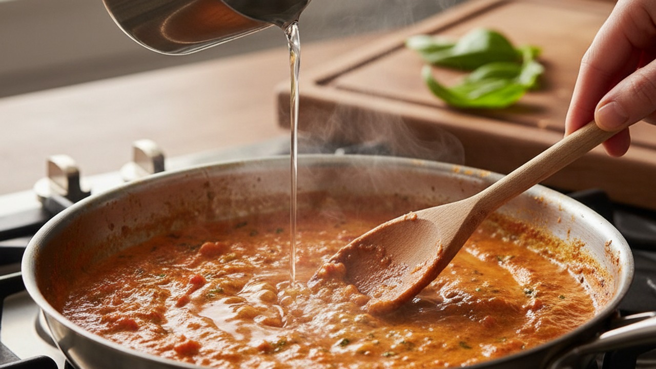 Deglaze with vodka