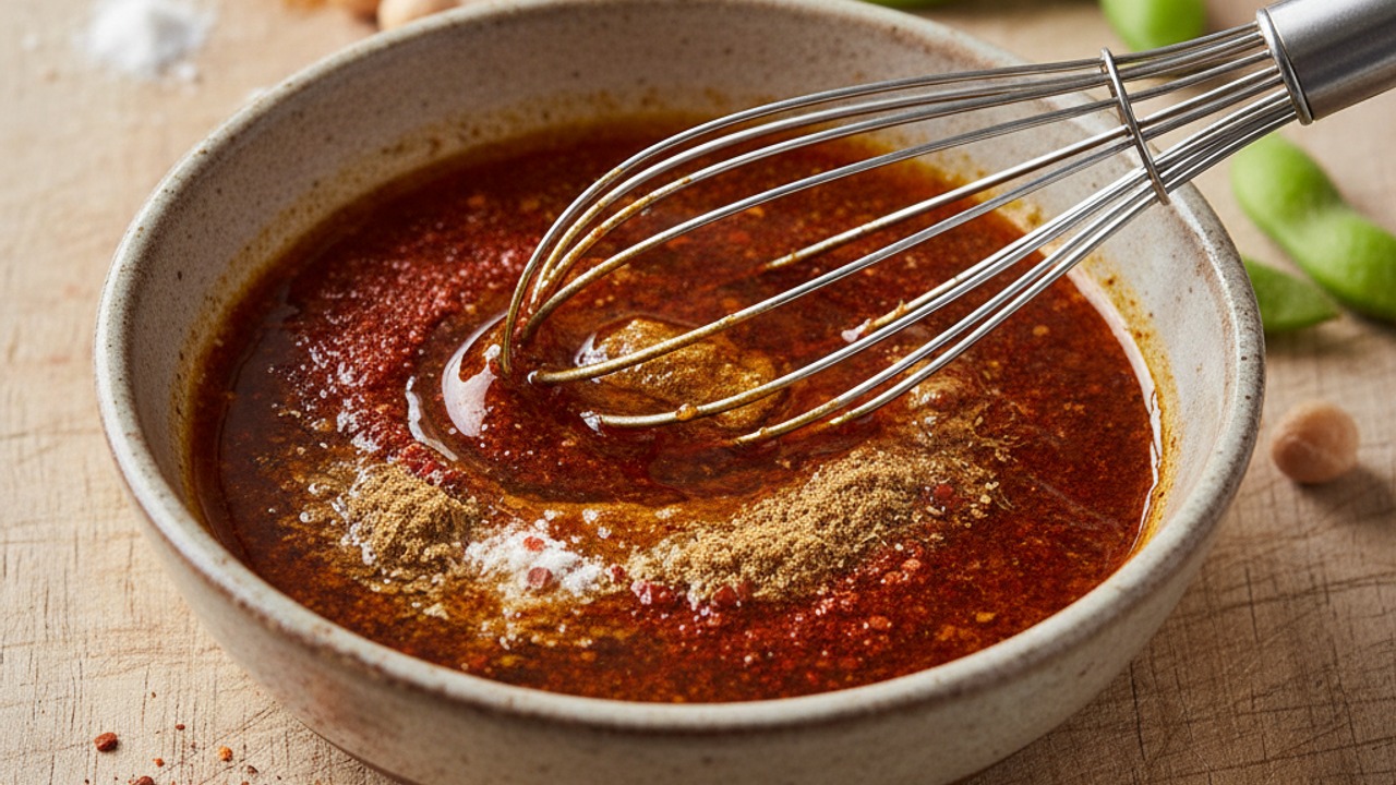 Whisk the spice oil