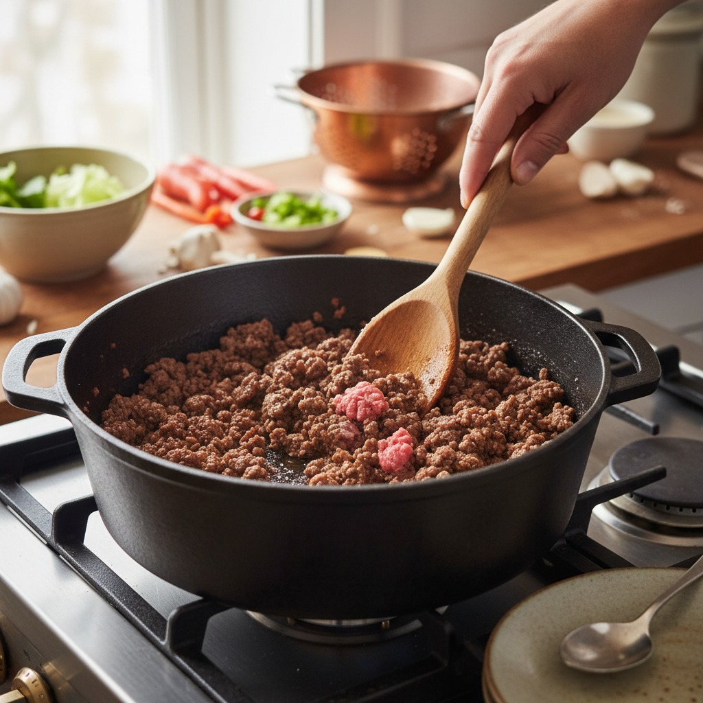 Brown the ground beef