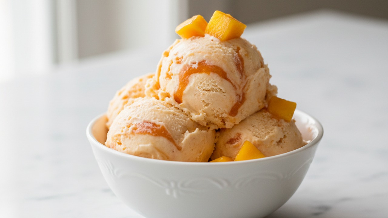 No‑Churn Peach Ice Cream