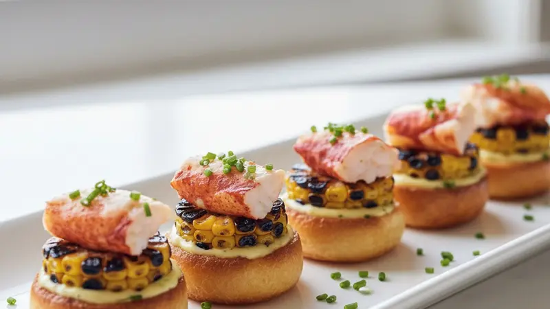 Labor Day Grilled Lobster & Corn Bites with Lemon‑Chive Aioli